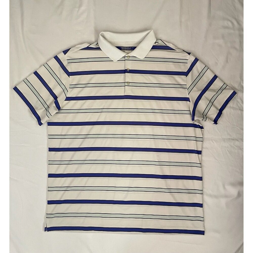 Nike Men's Golf Shirt Striped Short Sleeve Athletic Sportswear XXL